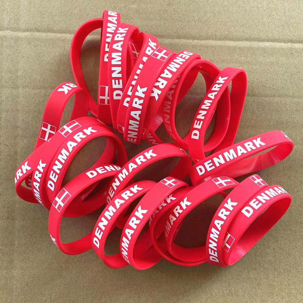 2 шт. браслет с флагом Дании, спортивный силиконовый браслет для мужчин и женщин, браслет для Кубка мира, модные браслеты, аксессуары
