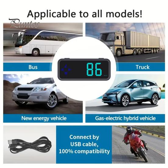 Мини светодиодный цифровой спидометр GPS автомобильный HUD Head Up Display MPH/KMH универсальный для всех транспортных средств GPS-модуль для тестирования ускорения и торможения