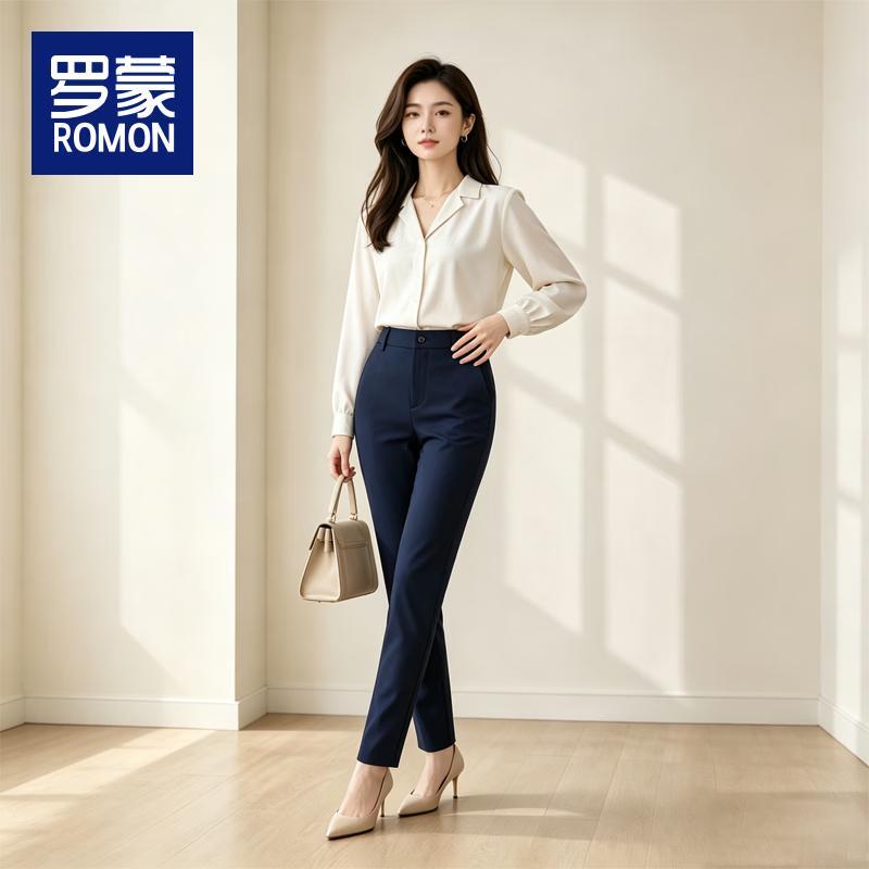 ROMON Женские прямые брюки в стиле business casual