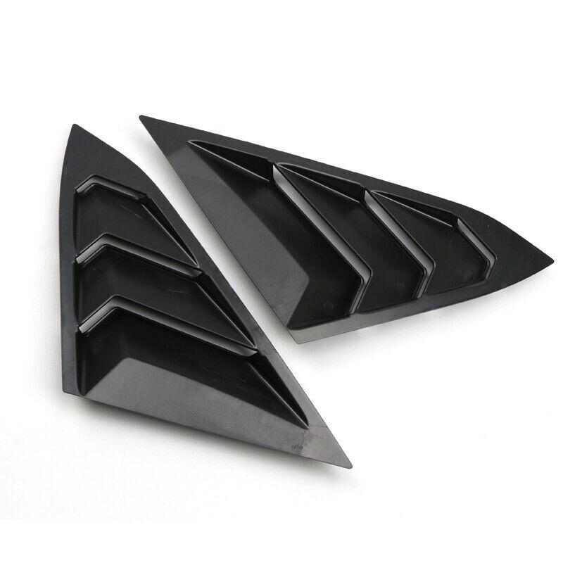 M63K-For Honda Civic 2016- Matt Black Rear Window Louvers Shutters Cover Trim