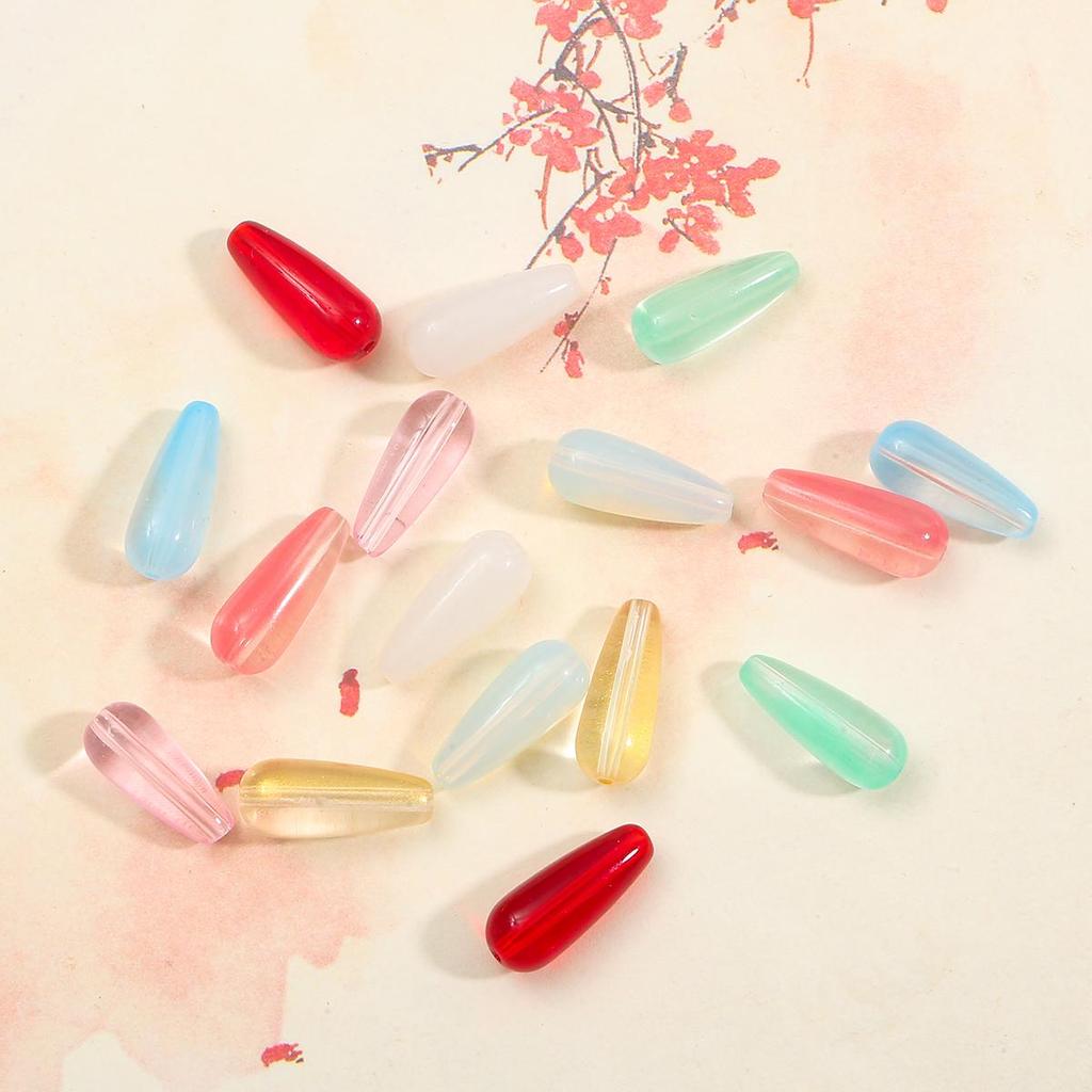 10 шт., 8 цветов, стеклянные свободные круглые бусины в форме капли воды для изготовления ювелирных изделий, аксессуары