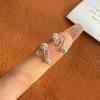 And High-End Double-Head Screw Buckle Diamond Ball Unique S-Shaped Earrings