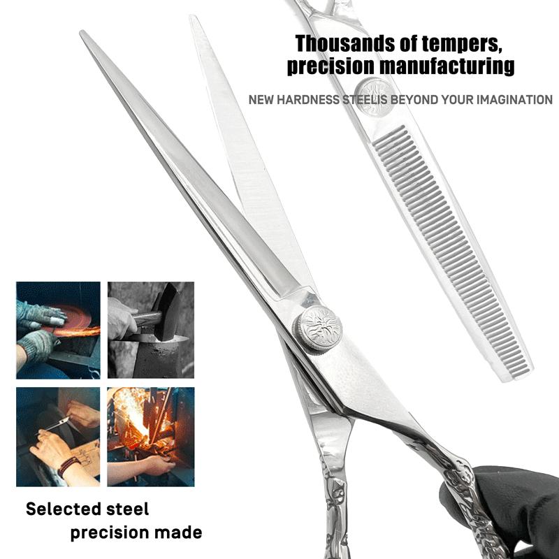 7,5-дюймовые профессиональные ножницы для груминга собак — прямые, филировочные и изогнутые ножницы