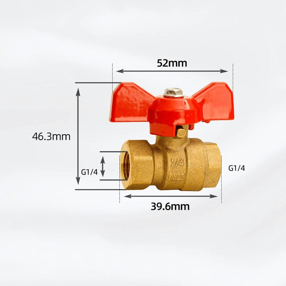 1/4" 3/8" 1/2" 3/4" BSPP Male To Female Brass Shut Off Ball Valve Fuel Gas with Red Blue Butterfly Handle Water Heater Switch