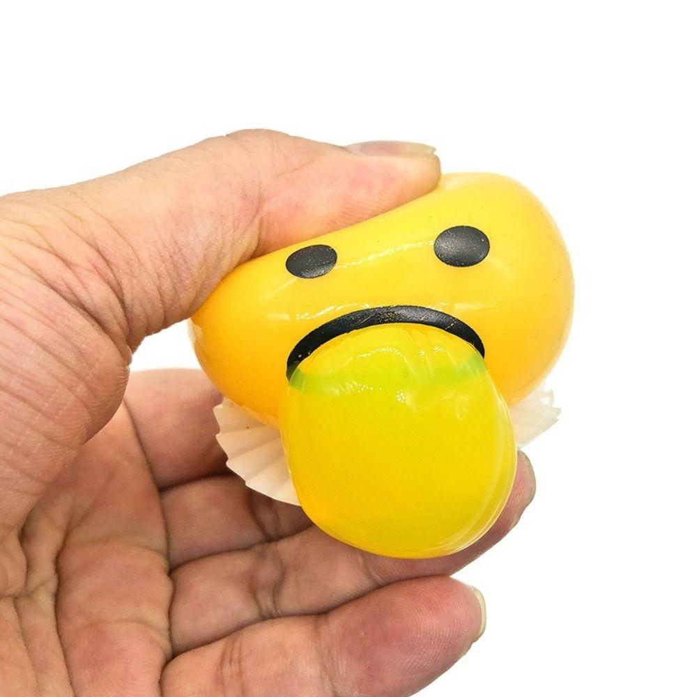 New Squishy Funny Egg Yolk Squeeze Toys Vomit Custard Bun Stress Ball Creative Stress Relief Sticky Decompression Toys For Kids