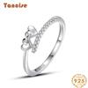 Tancise Classic 925 Sterling Silver Zircon Ring Ladies Jewelry Wedding Promise Party Gift