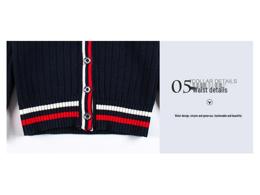 Детский весенне-осенний комплект школьной формы 2025 года: Вязаный кардиган, свитер и наряд для детского сада