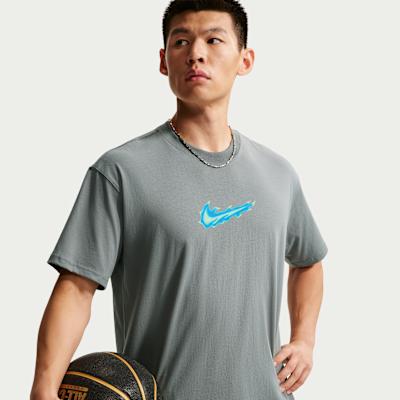 Nike T Shirts Men's Gray Crew Neck Moderate