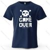 Unisexs Game Over Graphic Short Sleeve TShirt Cotton Breathable Vintage Printed Tops Tee For Unisex Summer Casual Sportswear
