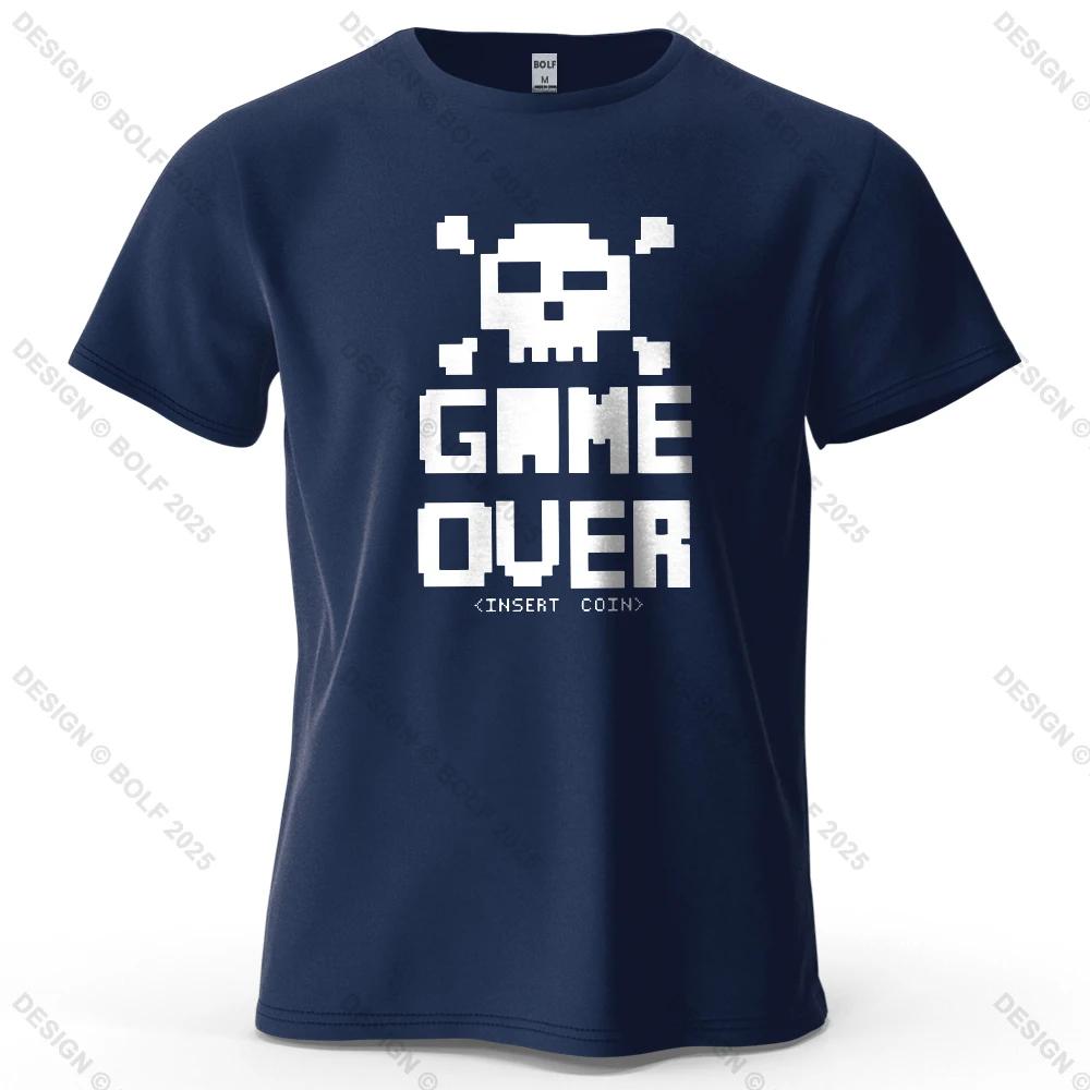 Unisexs Game Over Graphic Short Sleeve TShirt Cotton Breathable Vintage Printed Tops Tee For Unisex Summer Casual Sportswear