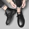 Мода 2024 Зима Новые мужские высокие хлопковые туфли Высококачественные брендовые бархатные теплые повседневные модные ботинки среднего размера Коричневые мужские туфли