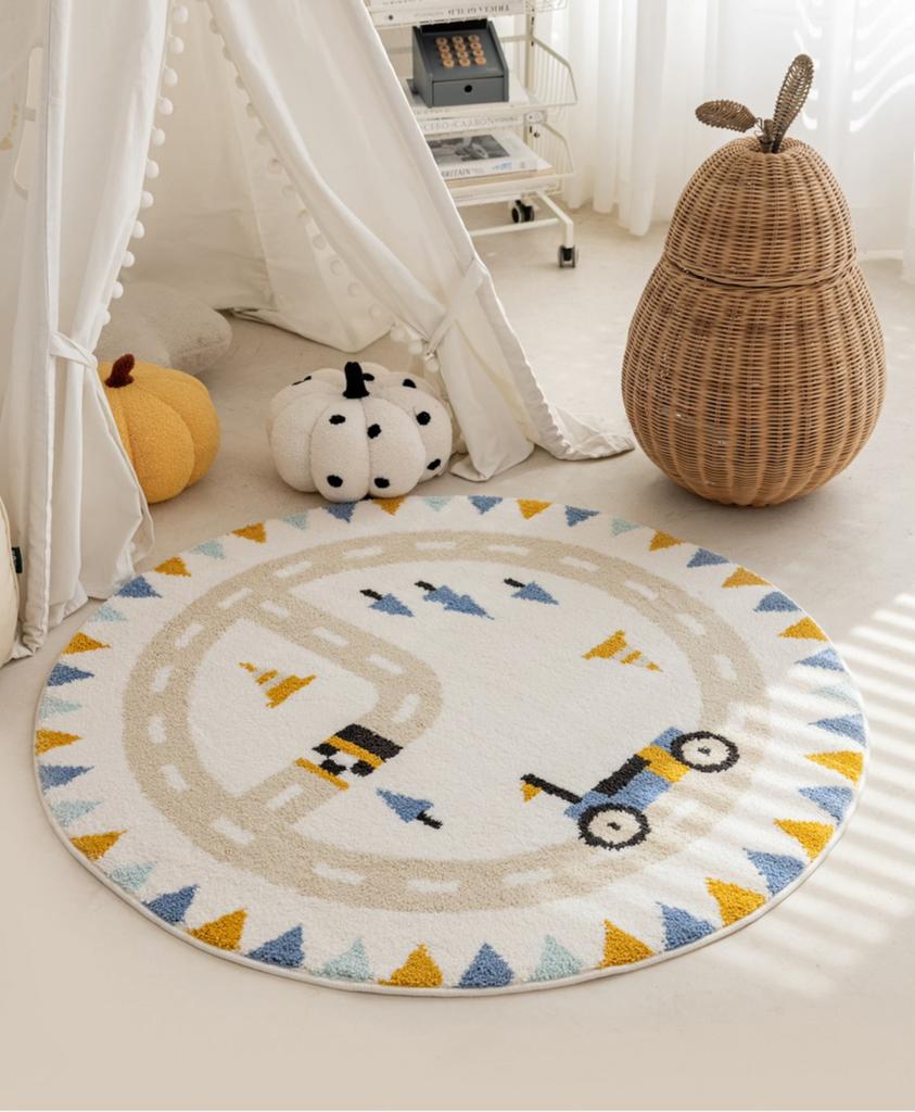 Современный стиль украшения гостиной круглый ковер утолщенный плюшевый прикроватный коврик ковры с мультяшным рисунком для спальни дома пушистый мягкий ковер