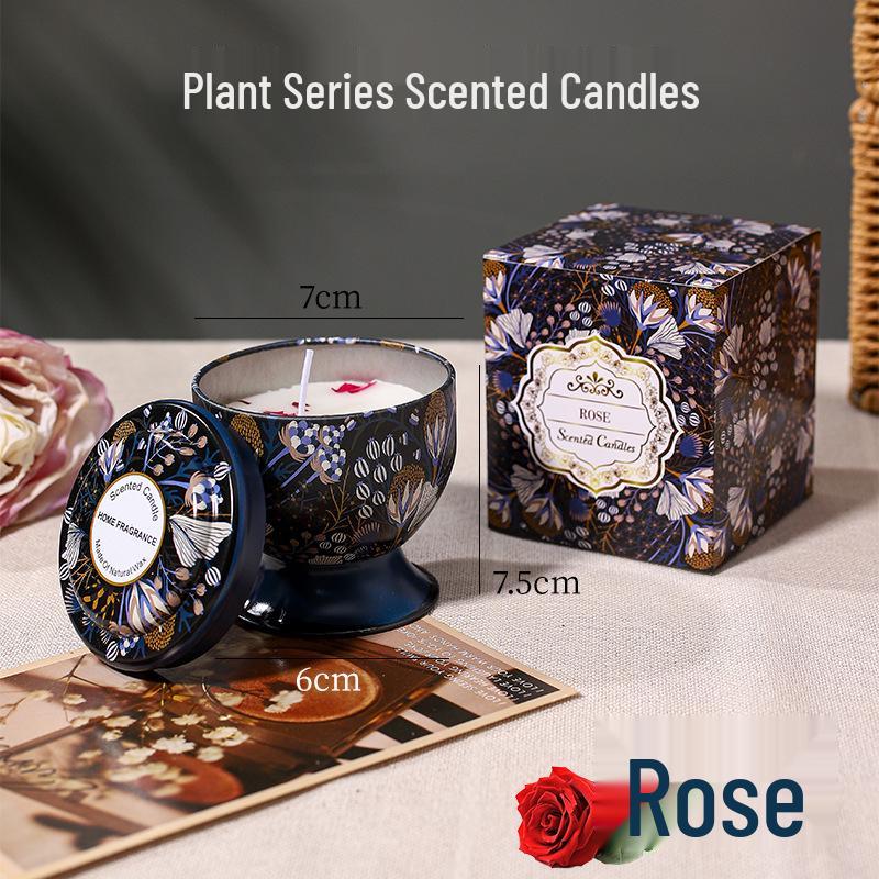 Tall Stem Soy Wax Aroma Candle in Tin - Smokeless Indoor Fragrance Gift