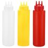 Refillable Squeeze Bottle Food Grade 3 Hole Large Capacity Condiment Bottles for Kitchen