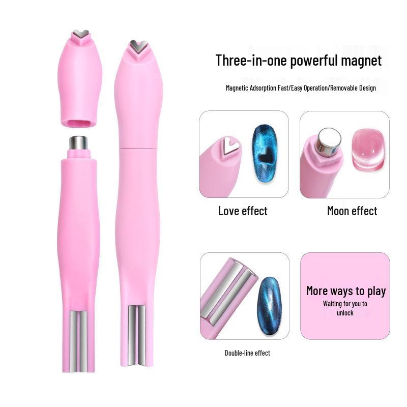 Магнит Мультифункциональный Сердце Змеиный Принт Кошачий Глаз для Маникюра - Съемный и в Коробке