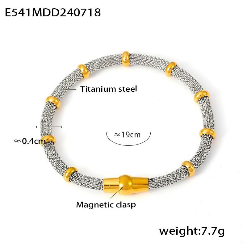 Золотистый цвет Сплав цинка Магнитная застежка роскошные Круглые браслеты Мода Нержавеющая сталь Ажурный браслет Женские Цирконовые аксессуары