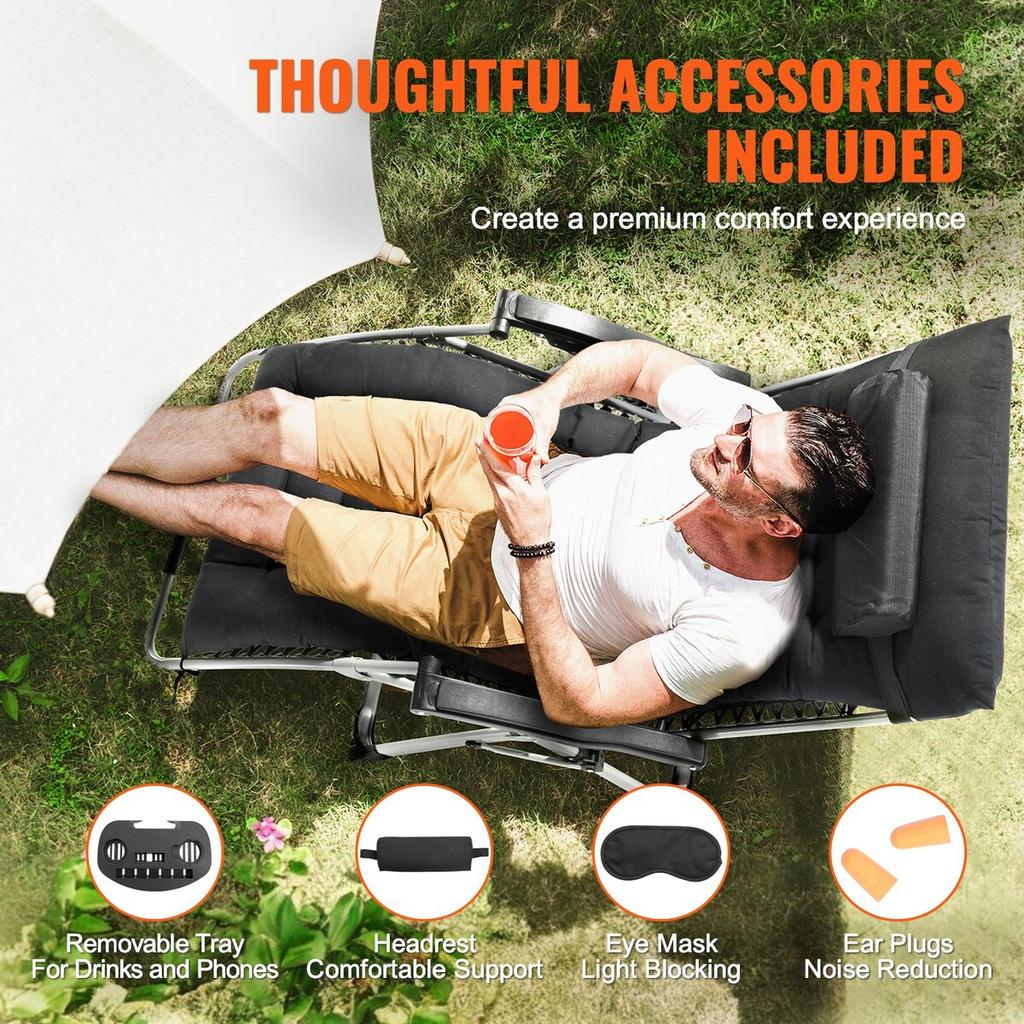 Zero Gravity Chair 33" Zero Gravity Recliner Lounge Chair Indoor & Outdoor