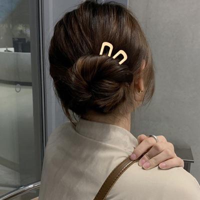 Французская палочка для волос U-образной формы, большая заколка для густых длинных волос, металлическая шпилька, декоративная надежная фиксация, держатель для пучка