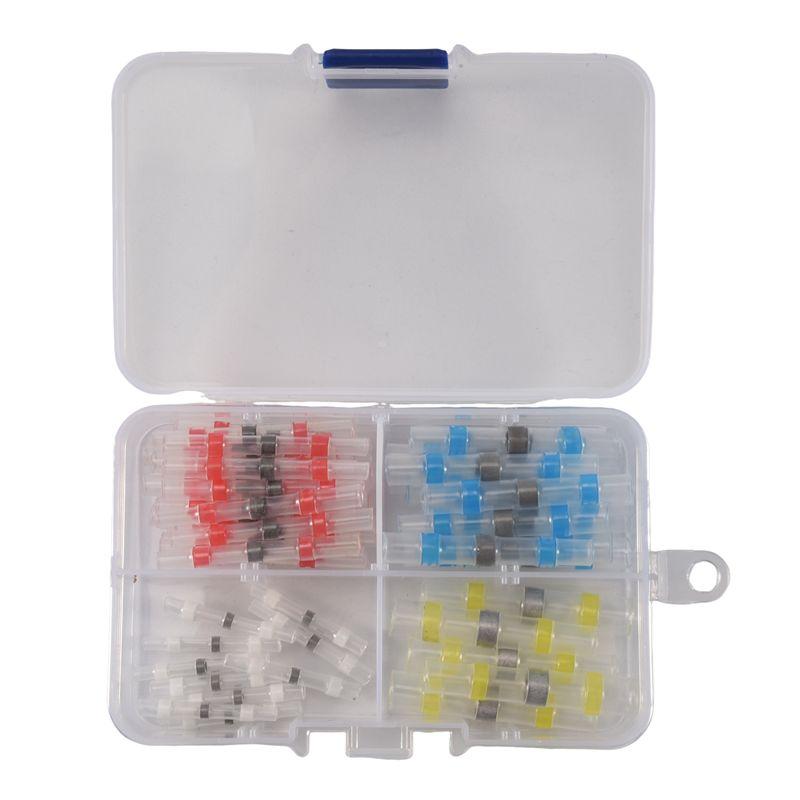 ABWR-50Pcs Connector Heat Shrink Sordering Terminals Waterproof Solder Sleeve Tube Wire Insulated Butt Connectors Diy Electronic