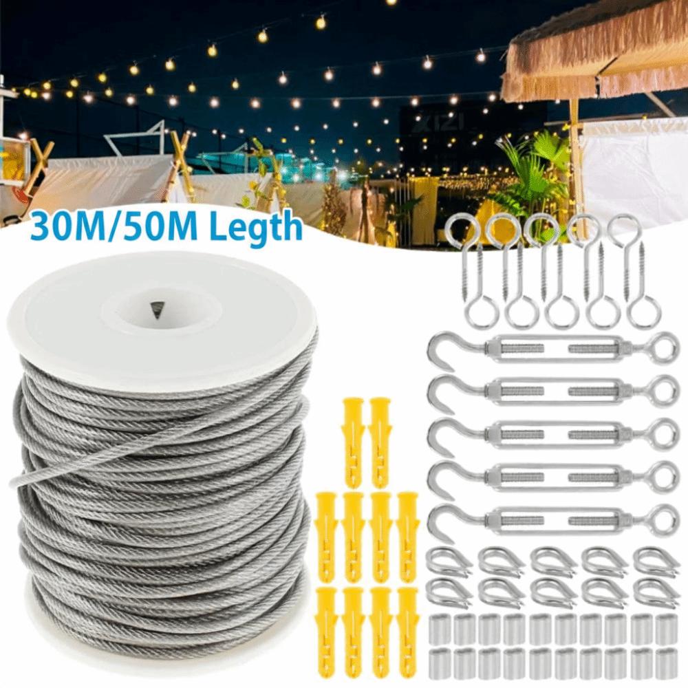 PVC Coated Stainless Steel Cable Rope Heavy Duty Wire Fence Roll Kits Clothesline