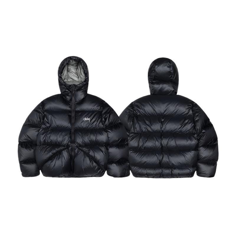 Унисекс объемная однотонная пуховая куртка - Американский уличный стиль, теплая для осени и зимы