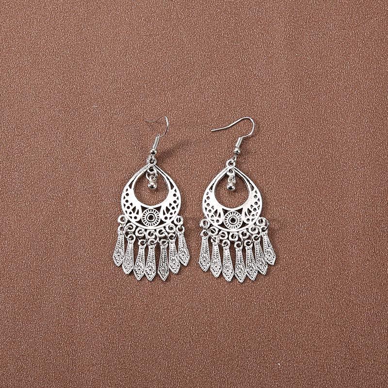 Серьги-кисточки в китайском дворцовом стиле в стиле ретро: Этнические тибетские серебряные украшения Ханфу