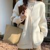 Women's Autumn and Winter Gentle Knitted Cardigan Solid Colour Sweater