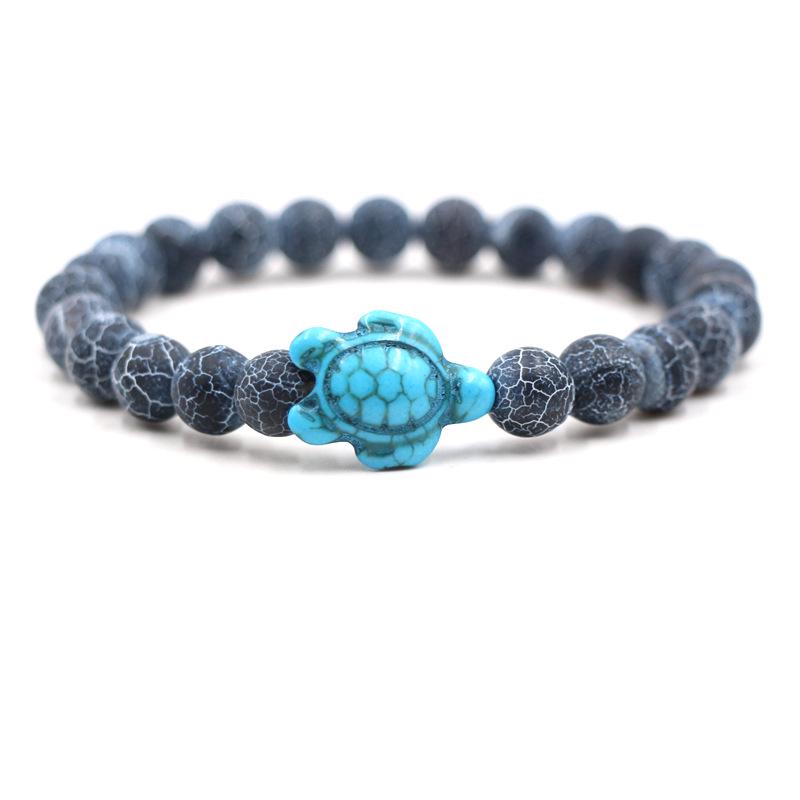 Браслеты из натурального камня Blue Turtle и Green Geometric - унисекс и в индивидуальной упаковке