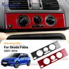 Мягкая наклейка из углеволокна для Skoda Fabia 2 MK2 5J 2007 2008 2009 2010 2011 2012 2013 2014 Рамка ручки кондиционера центральной консоли автомобиля