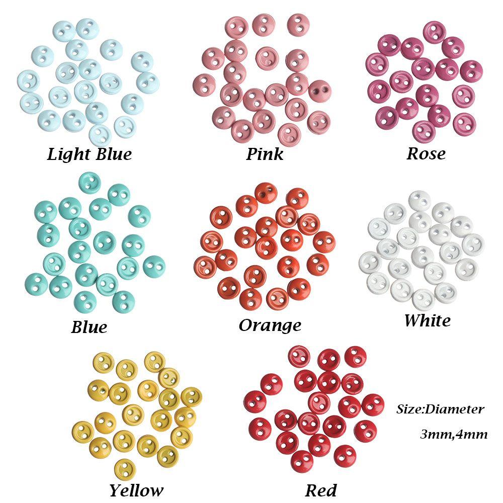 Новейшая многоцветная металлическая пуговица с двумя отверстиями, мини-пуговицы для кукол, швейные принадлежности, круглая пряжка