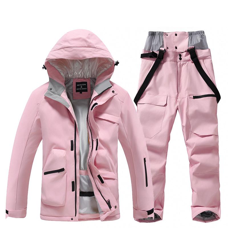 Мужской и женский лыжный костюм для улицы, зимний теплый костюм для сноуборда, водонепроницаемый, ветрозащитный, комплект куртки и брюк для катания на лыжах, большой размер, дышащий, утепленный сноубордический костюм