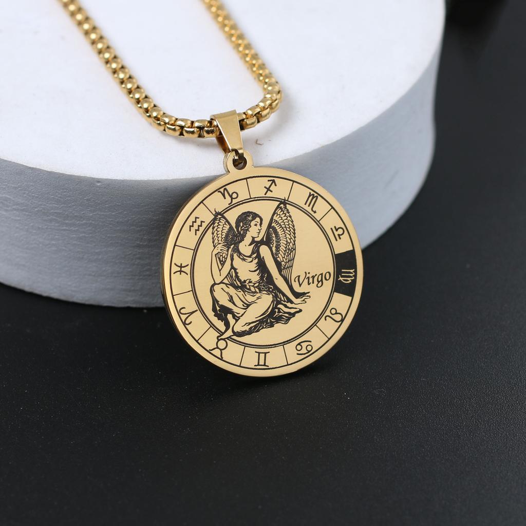Ожерелье со знаком зодиака для мужчин и женщин лучшему другу, собачьи жетоны, подарок на день рождения, ожерелье с 12 созвездиями, кулон, ювелирное изделие для пары, подарок