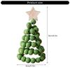 Miniature Christmas Tree Figurine Wood Beaded Festival Tree for Dining Table Living Room Office Desk Holiday Decoration