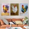 Animal Color Rooster Acrylic Print Canvas Photo White Feather Rooster Wall Art Picture