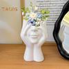 Ваза для цветов в форме лица, белая женская форма, центральный элемент обеденного стола, современный скандинавский стиль, декоративная художественная ваза для дома, гостиной, офиса, книжной полки, декор