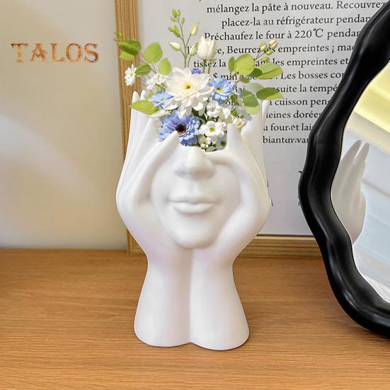 Ваза для цветов в форме лица, белая женская форма, центральный элемент обеденного стола, современный скандинавский стиль, декоративная художественная ваза для дома, гостиной, офиса, книжной полки, декор