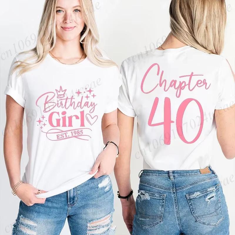 Tshirts for Women Classic 40th Milestone Best Friend Classic Tshirts for Women Vintage 40th Birthday Year Tops Streetwear Women