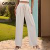Летние женские брюки, повседневные эластичные брюки, широкие брюки с высокой талией