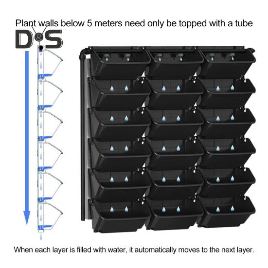 Vertical Garden Planter 350ml Self-Watering Flower Pot Hanging Wall-Mounted Stackable Flowerpot for Herbs Flowers Succulents