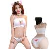Sexy Cosplay Cat Lingerie Moe Cat Cat Open Chest Costume Extreme Underwear with Cat (R-Dream) See-through (White Ears)