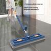 1 Set Mop Set with 6 Microfiber Pads 360 Degree Rotation Large Flat Head Wet And Dry Use Long Handle Drainage Scraper Multi-Purpose Floor Cleaning