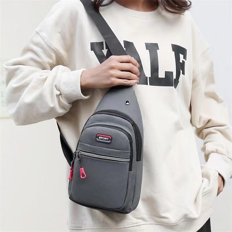 New Multifunctional Chest Bag Men's Fashion Trend Oxford Cloth Shoulder Bag Korean Style Casual Waterproof Messenger Bag