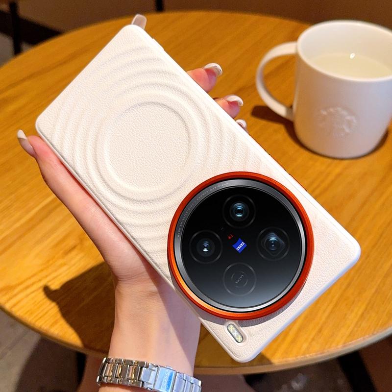 Для VIVO X100 Ultra Чехол Жесткий ПУ Волна Магнитный Беспроводная зарядка Защитная Задняя Крышка Чехол Для VIVO X100 Pro X100S Корпус Телефона