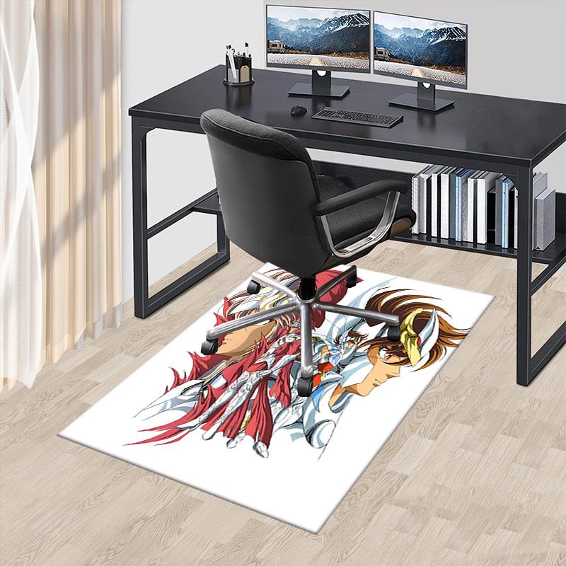 1pc Saint Seiya Anime Cartoon Design Office Chair Mat, Non-Slip Carpet for Home Decor, Suitable for All Seasons - Perfect Gift for Fans!T066