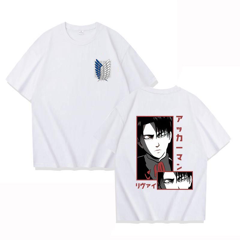 New Anime Levi Ackerman Print T Shirts Women Men Casual Round Neck Tees Top Summer Cool Loose Short Sleeve