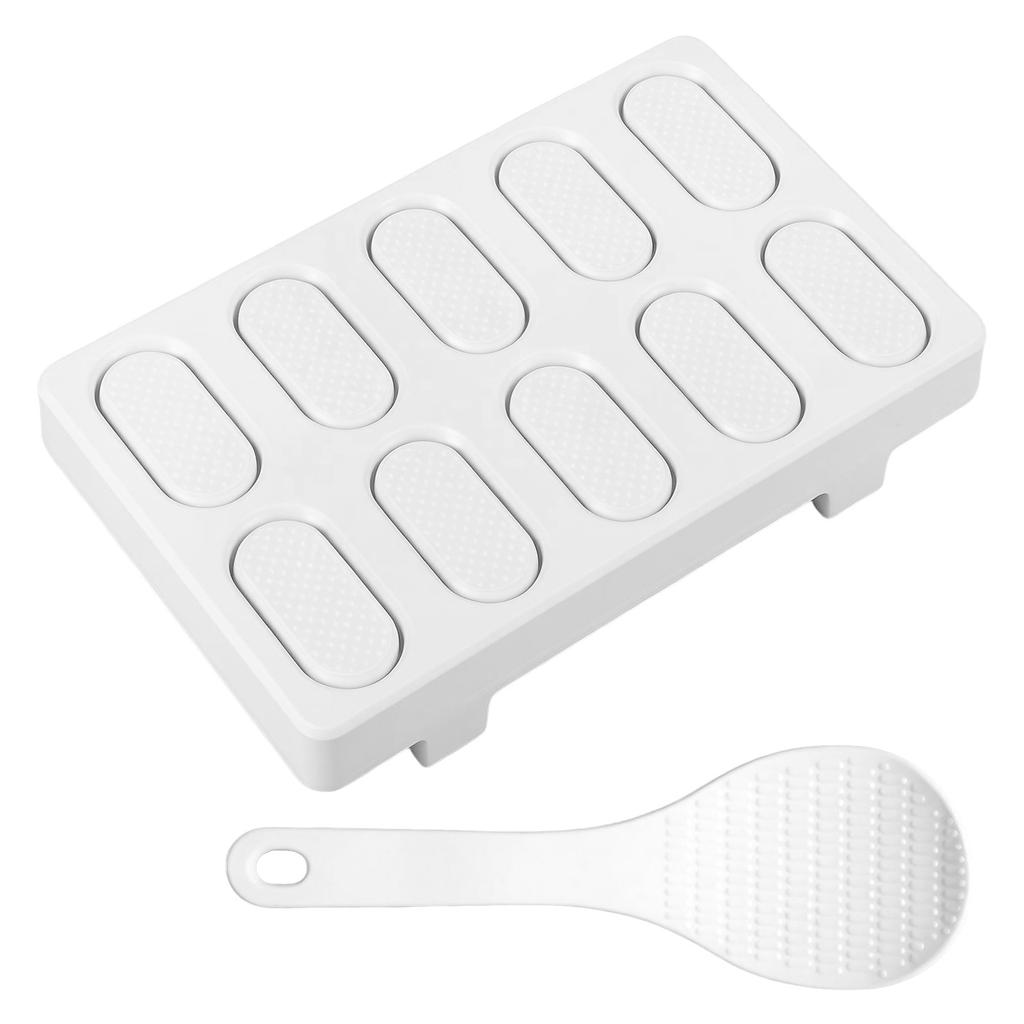 Sushi Rice Making Mold Plastic 10 Grid Rice Ball Mold Maker Nonstick Sushi Press Tool with Rice Spoon Kitche Sushi Maker Tool