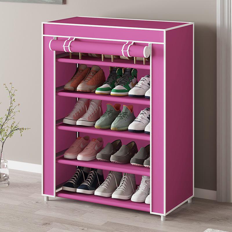 Простой шкаф с тканевым чехлом, полкой для обуви, тумбой для обуви и чехлом для сушилки