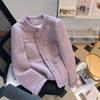 Fashionable Short Purple Jacket for Women In Spring and Autumn with Frayed Edges
