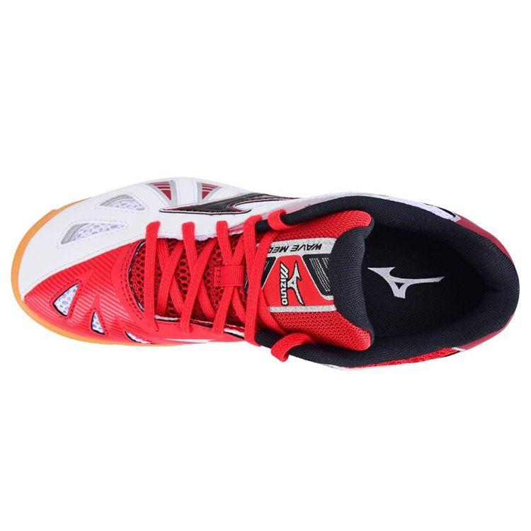 Mizuno Wave Medal 5 Нескользящие Прочные Дышащие Низкие Тренировочные Кроссовки Унисекс Белые Красные 81GA151509