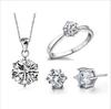 Classic Zircon Jewelry Set: Necklace, Earrings & Ring